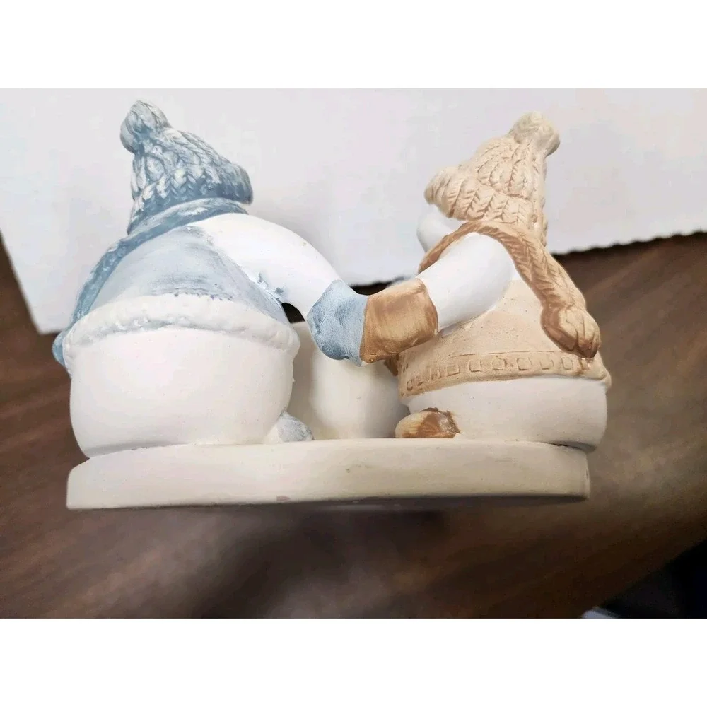 Penco Circle of Friends Snowmen Ceramic Tea Light Candle Holder 2000 7.5